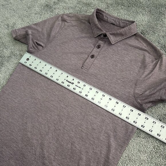 Lululemon Evolution Polo Mens Medium Agile Stripe Heathered Arctic Plum Obsidian - Picture 8 of 10
